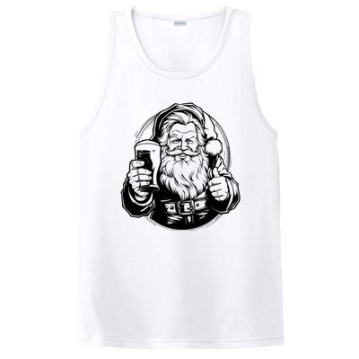 Santa Claus Smiling And Holding A Beer Glass PosiCharge Competitor Tank