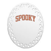 Spooky Collage Style Stay Spooky Fall Halloween Ceramic Oval Ornament