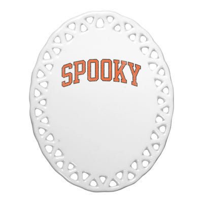 Spooky Collage Style Stay Spooky Fall Halloween Ceramic Oval Ornament