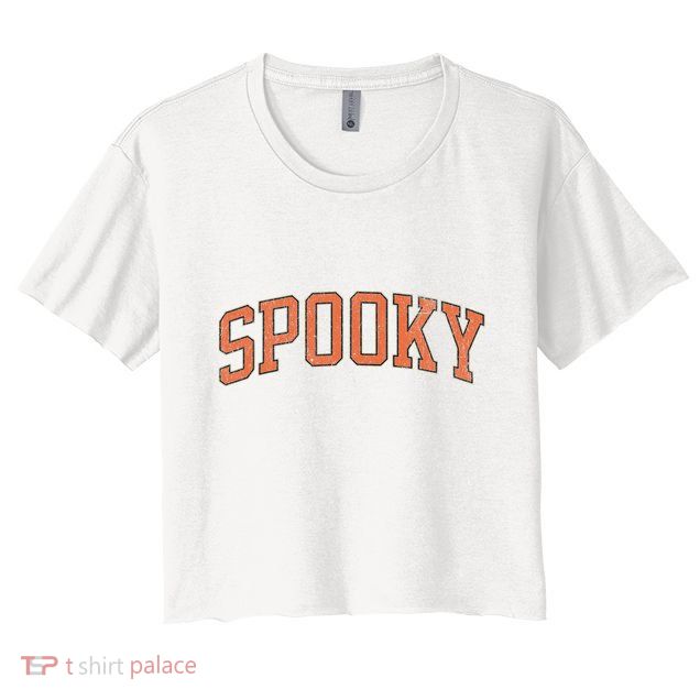 Spooky Collage Style Stay Spooky Fall Halloween Crop Top