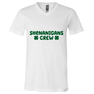 Shenanigans Crew St Patricks Day V-Neck T-Shirt
