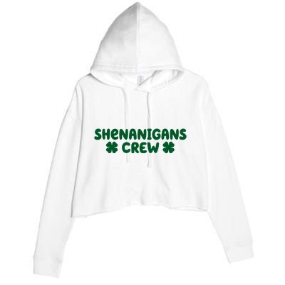 Shenanigans Crew St Patricks Day Crop Fleece Hoodie
