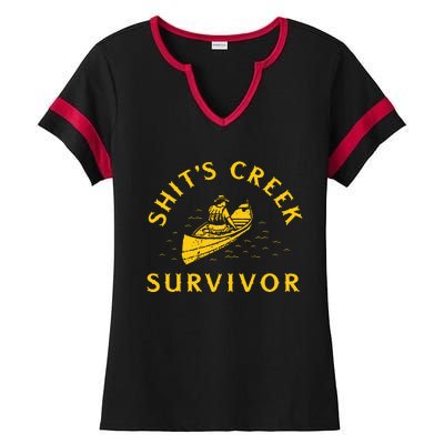 Shits Creek Survivor Ladies Halftime Notch Neck Tee