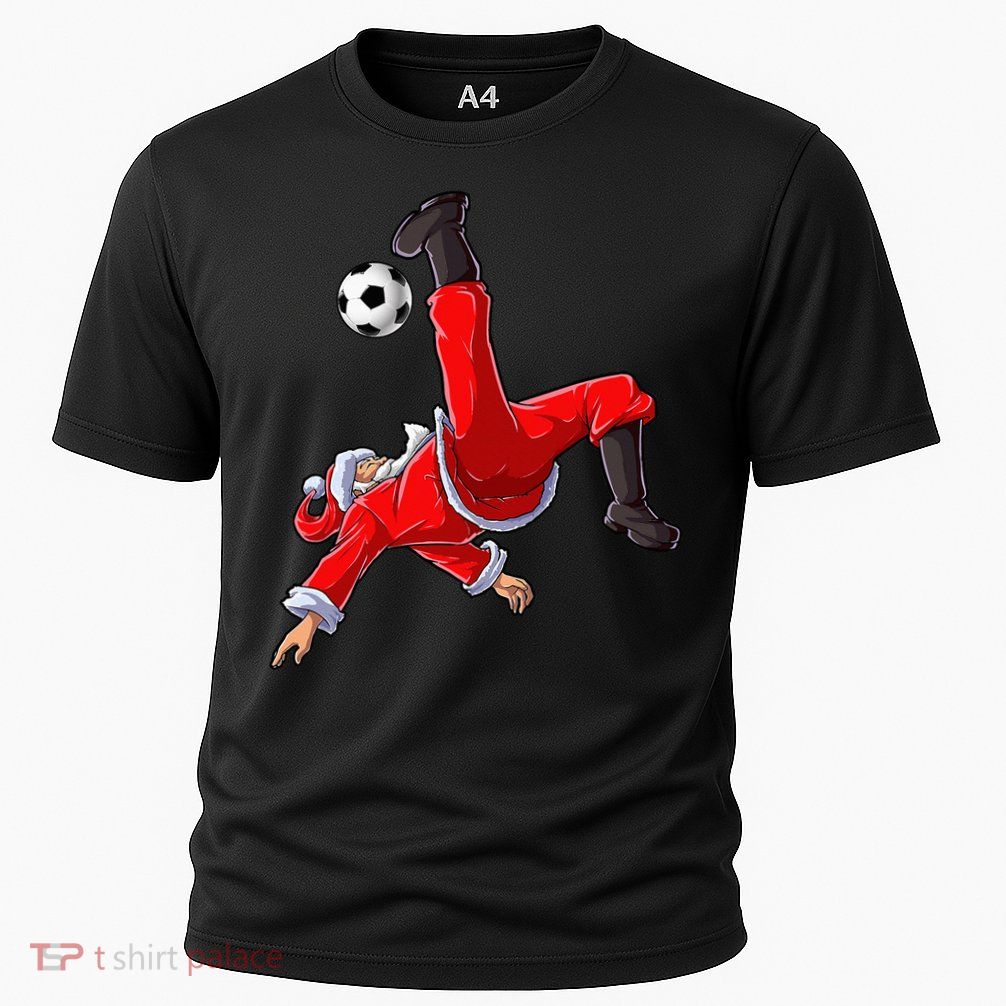 Soccer Christmas Santa Bicycle Kick Xmas Ball Sport Performance Shirt