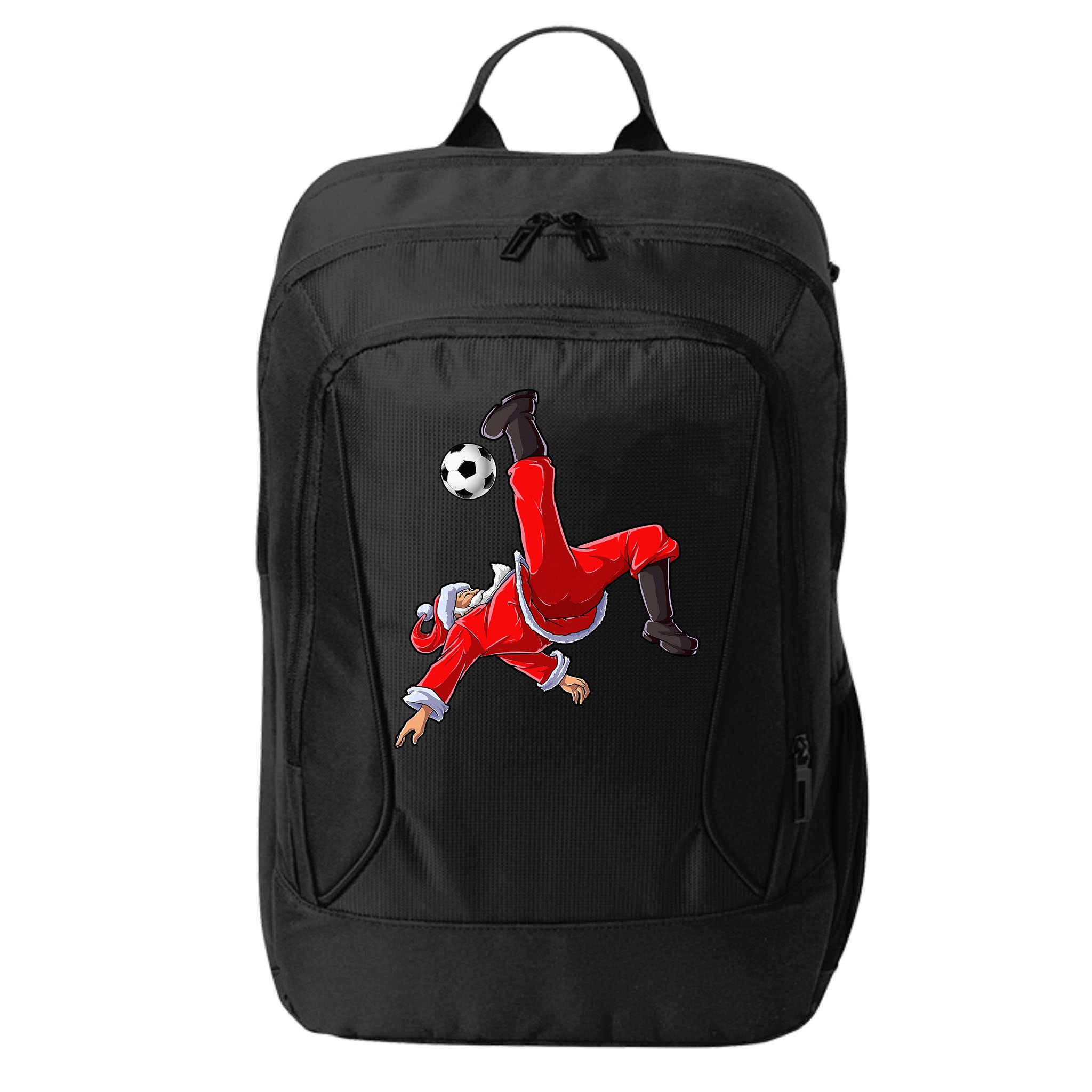Soccer Christmas Santa Bicycle Kick Xmas Ball Sport City Backpack