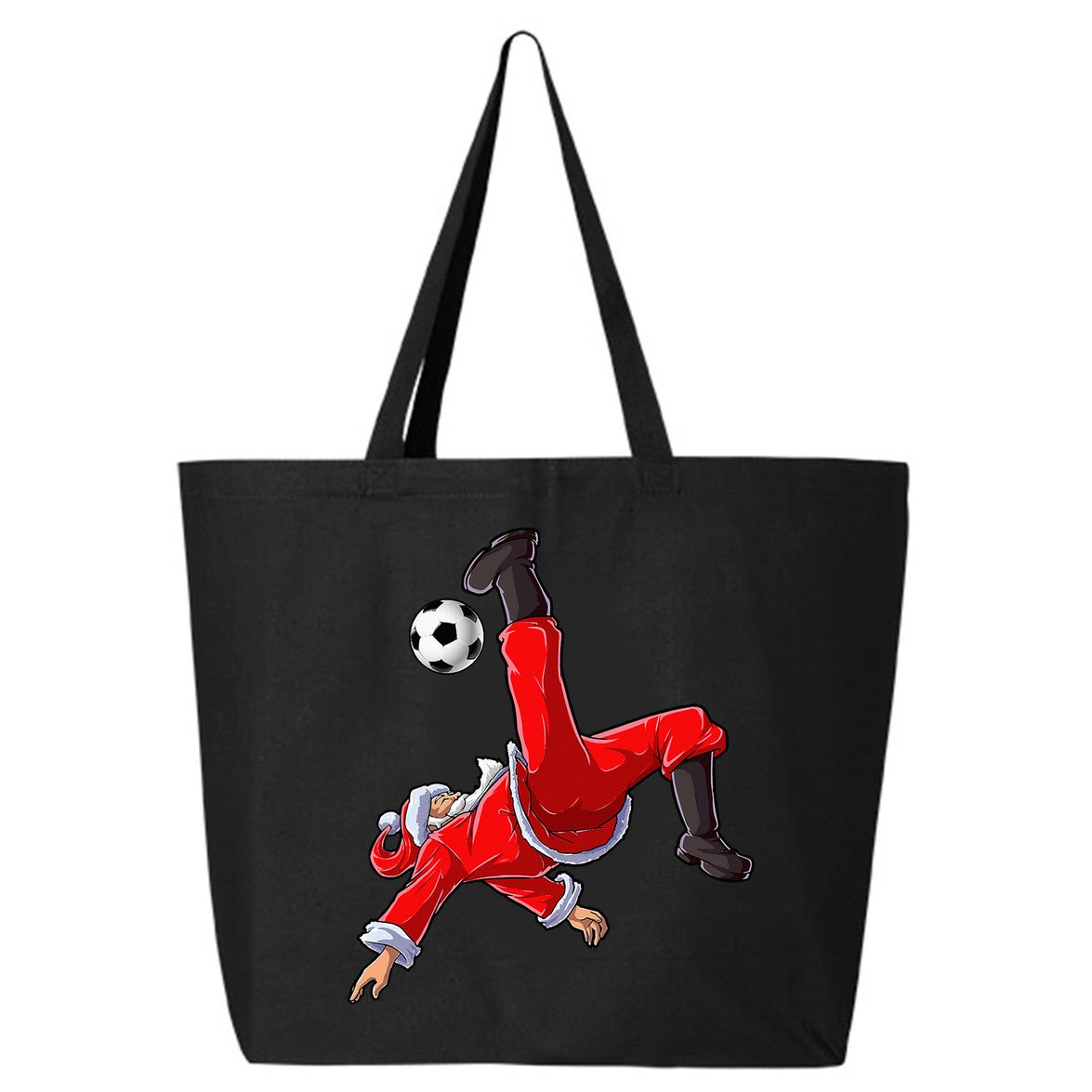 Soccer Christmas Santa Bicycle Kick Xmas Ball Sport 25L Jumbo Tote