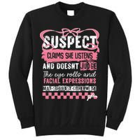 Suspect Claims She Listens And Doesnt Judge Coquette Bow Sweatshirt