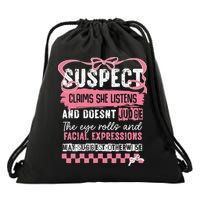 Suspect Claims She Listens And Doesnt Judge Coquette Bow Drawstring Bag