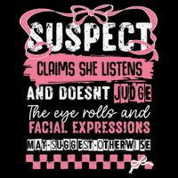 Suspect Claims She Listens And Doesnt Judge Coquette Bow Drawstring Bag
