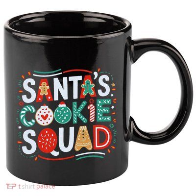 Santa’S Cookie Squad Christmas Baking Crew Holiday Cheer 11oz C Handle Ceramic Mug