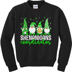 Shenanigans Coordinator St Patricks Day Gnomes Green Proud Kids Sweatshirt