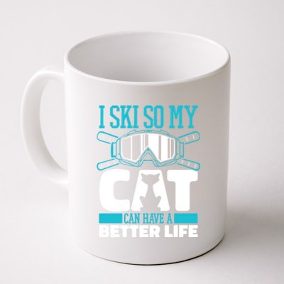 Skiing Cat Ski Gift Winter Sports Skier Gift Coffee Mug