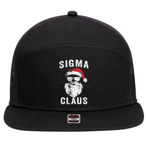 Sigma Claus Santa Funny Christmas Rizz Male The Rizzler Meme 7 Panel Mesh Trucker Snapback Hat