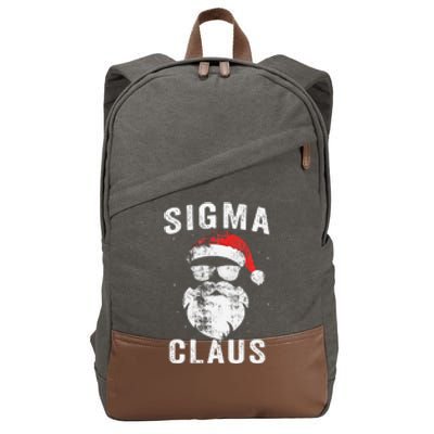 Sigma Claus Santa Funny Christmas Rizz Male The Rizzler Meme Cotton Canvas Backpack