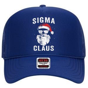 Sigma Claus Santa Funny Christmas Rizz Male The Rizzler Meme High Crown Mesh Back Trucker Hat