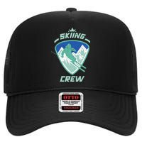 Skiing Crew Skiers Ski Skier Winter Sports Premium High Crown Mesh Back Trucker Hat