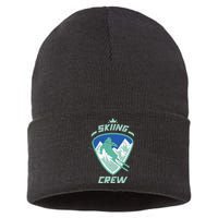 Skiing Crew Skiers Ski Skier Winter Sports Premium Sustainable Knit Beanie