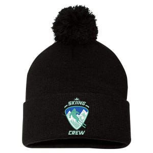 Skiing Crew Skiers Ski Skier Winter Sports Premium Pom Pom 12in Knit Beanie