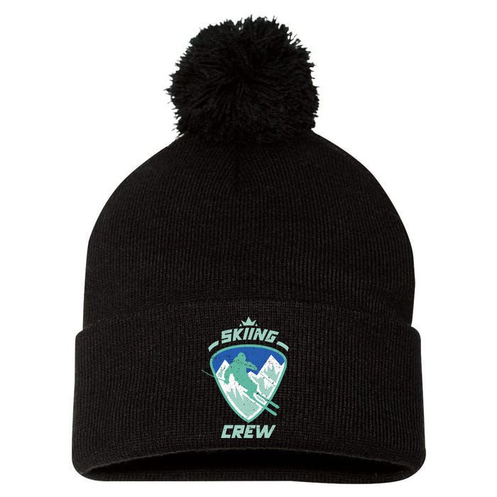 Skiing Crew Skiers Ski Skier Winter Sports Premium Pom Pom 12in Knit Beanie