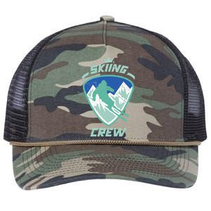 Skiing Crew Skiers Ski Skier Winter Sports Premium Retro Rope Trucker Hat Cap