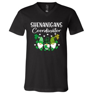 Shenanigans Coordinator St Patricks Day Gnomes Green Proud V-Neck T-Shirt