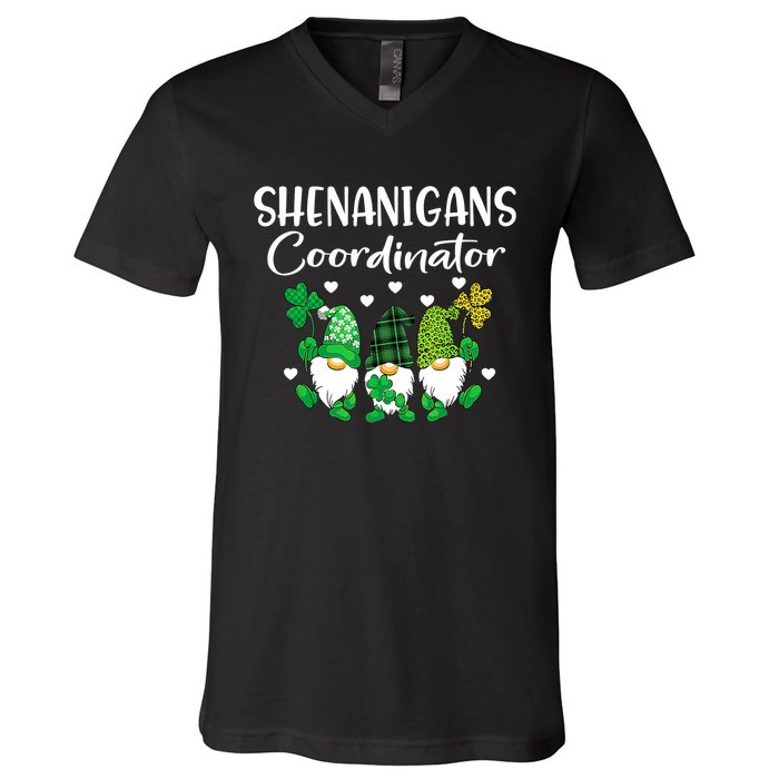 Shenanigans Coordinator St Patricks Day Gnomes Green Proud V-Neck T-Shirt