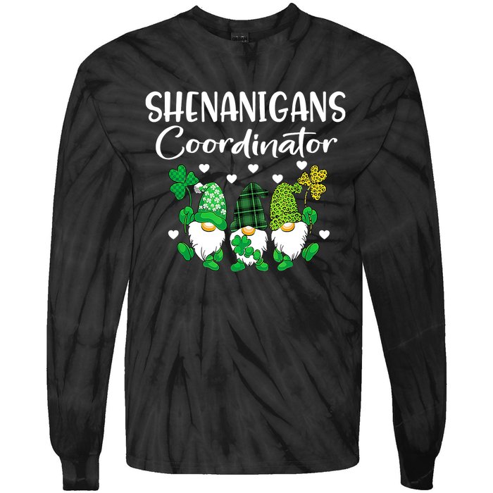 Shenanigans Coordinator St Patricks Day Gnomes Green Proud Tie-Dye Long Sleeve Shirt