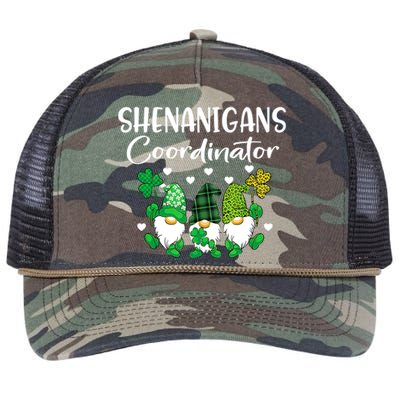 Shenanigans Coordinator St Patricks Day Gnomes Green Proud Retro Rope Trucker Hat Cap