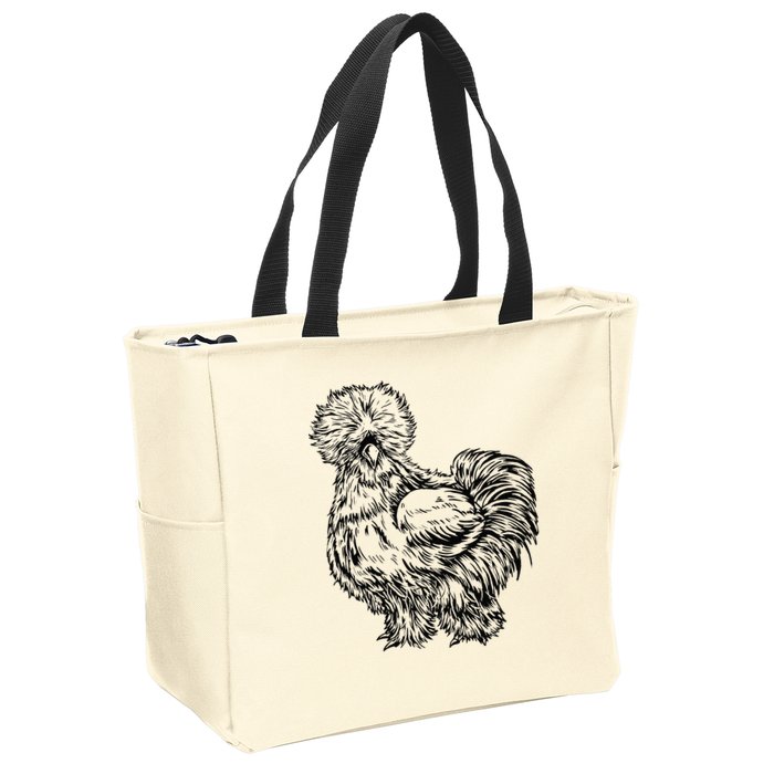 Silkie Chicken Zip Tote Bag