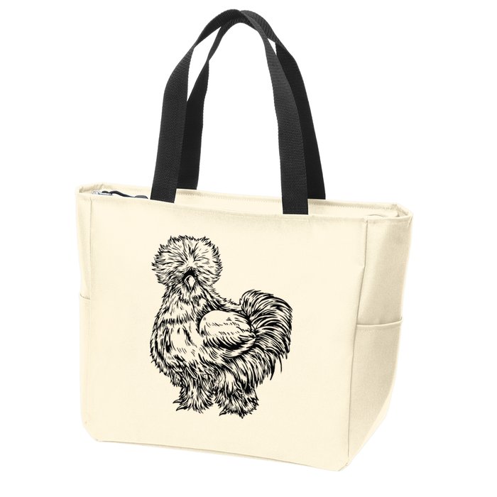 Silkie Chicken Zip Tote Bag