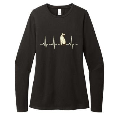 Siamese Cat Siamese Cat Heartbeat Womens CVC Long Sleeve Shirt