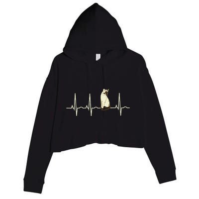 Siamese Cat Siamese Cat Heartbeat Crop Fleece Hoodie