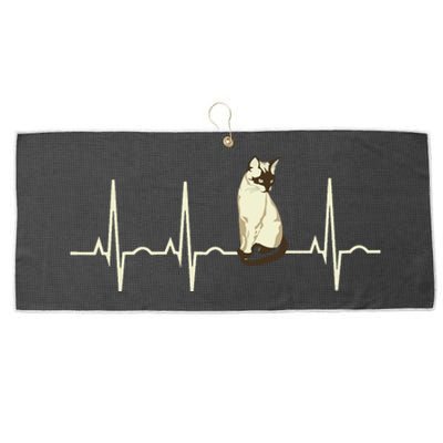 Siamese Cat Siamese Cat Heartbeat Large Microfiber Waffle Golf Towel