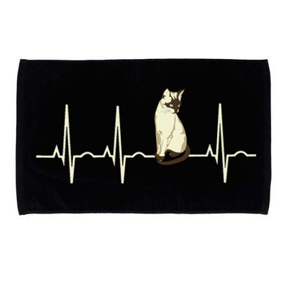 Siamese Cat Siamese Cat Heartbeat Microfiber Hand Towel