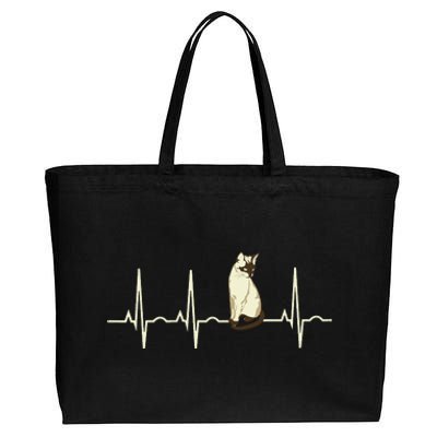 Siamese Cat Siamese Cat Heartbeat Cotton Canvas Jumbo Tote