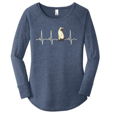 Siamese Cat Siamese Cat Heartbeat Women's Perfect Tri Tunic Long Sleeve Shirt