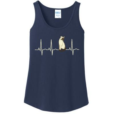 Siamese Cat Siamese Cat Heartbeat Ladies Essential Tank