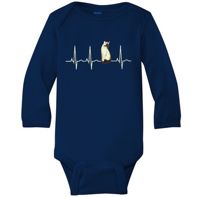 Siamese Cat Siamese Cat Heartbeat Baby Long Sleeve Bodysuit