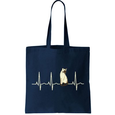 Siamese Cat Siamese Cat Heartbeat Tote Bag