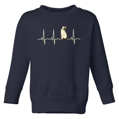 Siamese Cat Siamese Cat Heartbeat Toddler Sweatshirt