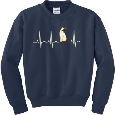 Siamese Cat Siamese Cat Heartbeat Kids Sweatshirt