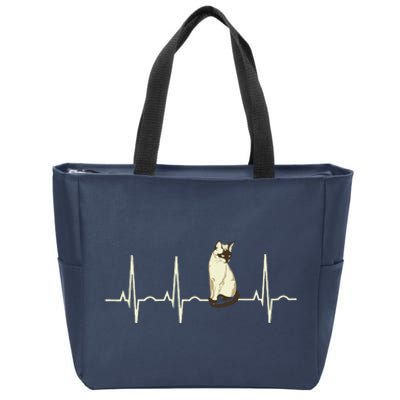 Siamese Cat Siamese Cat Heartbeat Zip Tote Bag