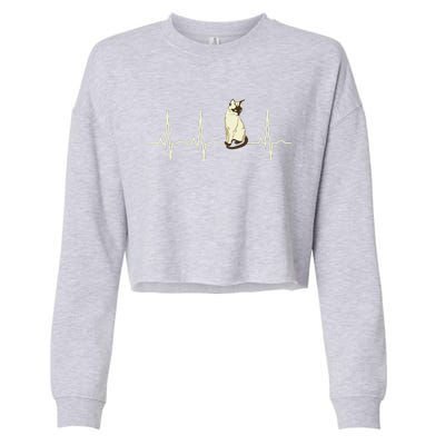 Siamese Cat Siamese Cat Heartbeat Cropped Pullover Crew