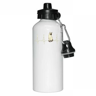 Siamese Cat Siamese Cat Heartbeat Aluminum Water Bottle