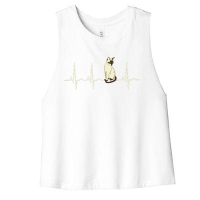 Siamese Cat Siamese Cat Heartbeat Women's Racerback Cropped Tank