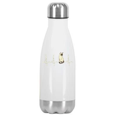 Siamese Cat Siamese Cat Heartbeat Stainless Steel Insulated Water Bottle