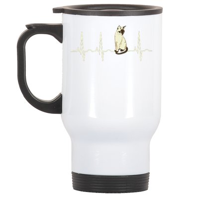 Siamese Cat Siamese Cat Heartbeat Stainless Steel Travel Mug