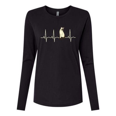 Siamese Cat Womens Cotton Relaxed Long Sleeve T-Shirt