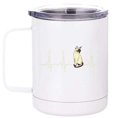 Siamese Cat 12 oz Stainless Steel Tumbler Cup