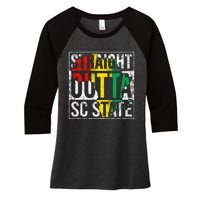 South Carolina Sc Vintage State Retro 125th Birthday Women's Tri-Blend 3/4-Sleeve Raglan Shirt